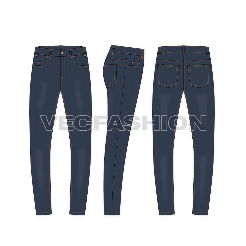 Mens Classic Leather Jacket flat sketch, coordinating bottom