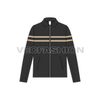 Mens Classic Leather Jacket flat sketch, front view