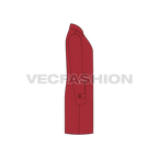 Mens Classic Raincoat Vector Template flat sketch, side view