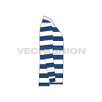 Mens classic rugby shirt flat sketch, side view