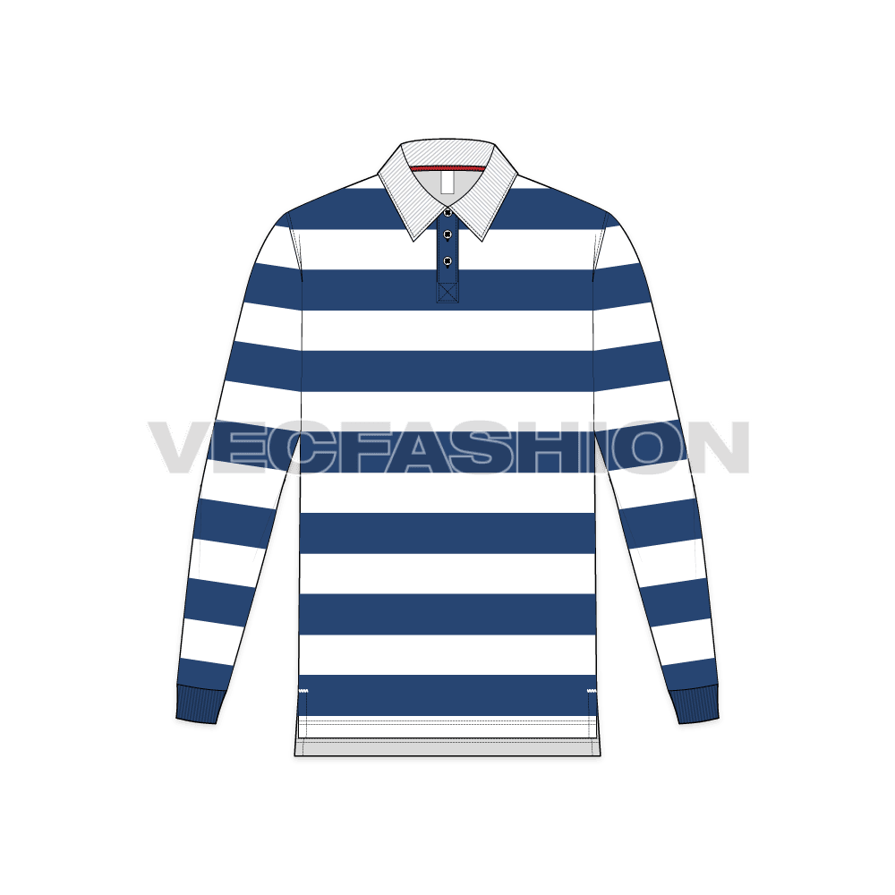 Mens Classic Rugby Shirt - VecFashion