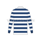 Mens classic rugby shirt flat sketch, back view