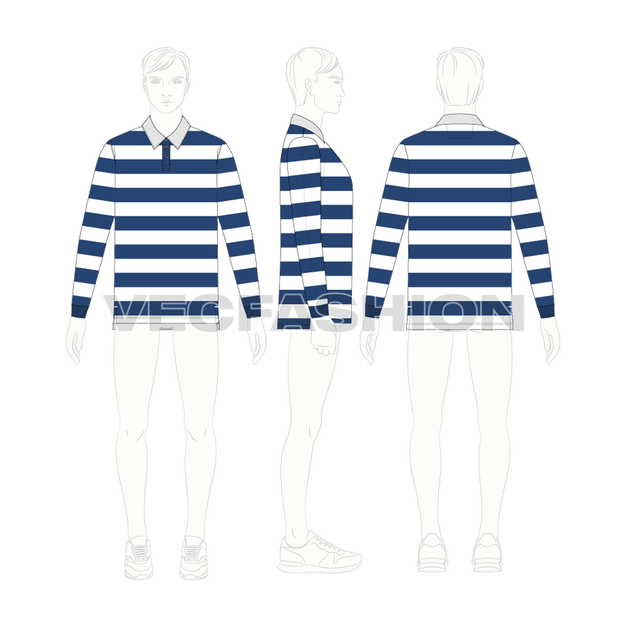 Mens Classic Rugby Shirt VecFashion