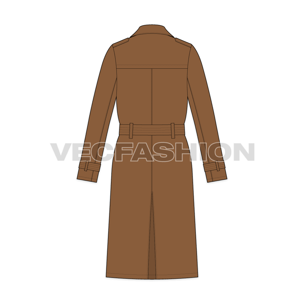 Mens Classic Trench Coat side view