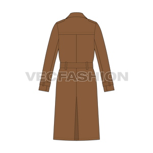 Mens Classic Trench Coat side view