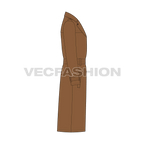 Mens Classic Trench Coat Vector Sketch flat sketch, side view