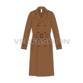 Mens Classic Trench Coat Vector Sketch flat sketch, front view