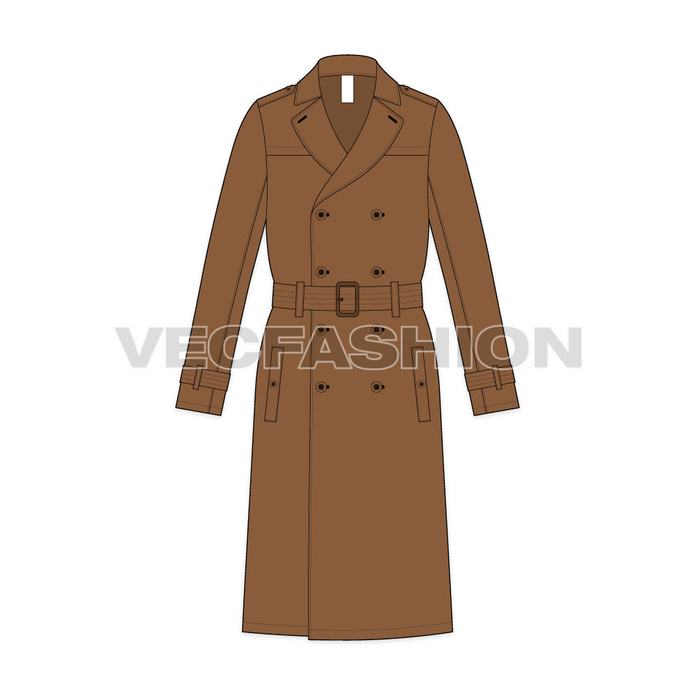Mens Classic Trench Coat front view