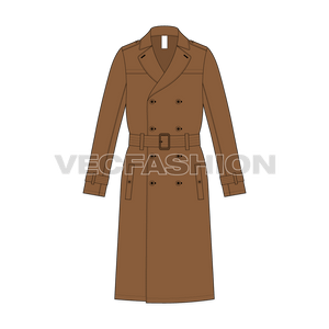 Mens Classic Trench Coat front view