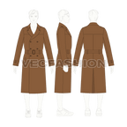 Mens Classic Trench Coat Vector Sketch flat sketch, croqui sketch