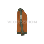 Mens classic v-neck sweatshirt flat sketch, side view