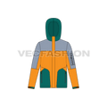 Mens Climbing Jacket flat sketch, front view
