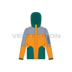 Mens Climbing Jacket flat sketch, front view