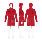 Mens Climbing Parka Jacket Vector flat sketch, croqui sketch