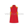 Mens climbing vest jacket flat sketch, front view
