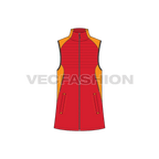 Mens climbing vest jacket flat sketch, front view