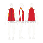 Mens climbing vest jacket flat sketch, croqui sketch