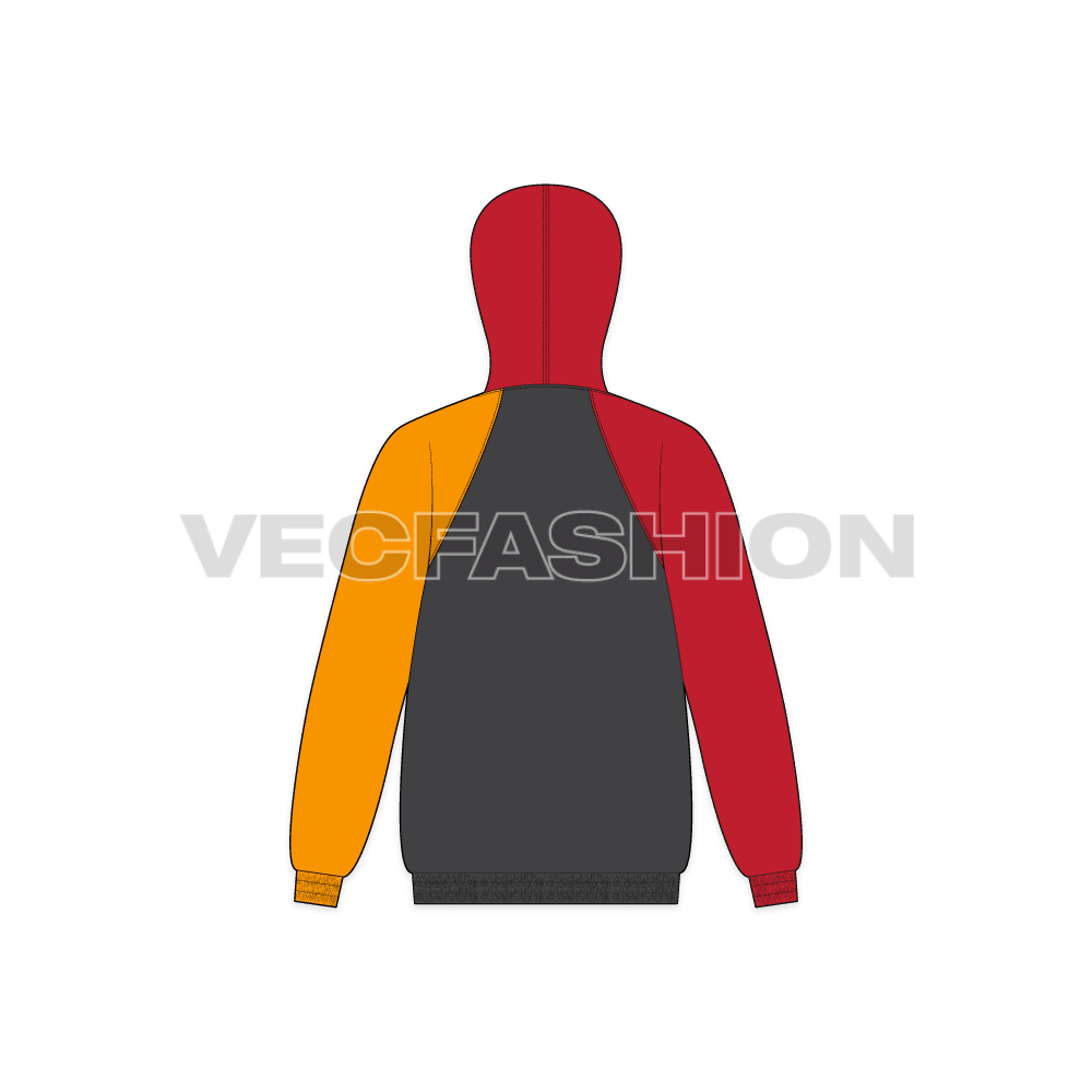 Mens Climbing Windbreaker flat sketch, back view