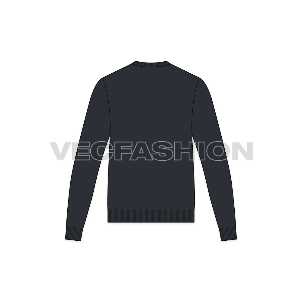 Mens Color Blocked V-neck Sweater, back view
