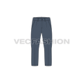Mens comfort fit capri pants flat sketch, front view