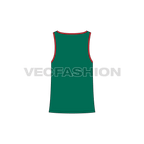 Mens comfort fit tank top flat sketch, back view