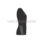 Mens compression tee flat sketch, side view