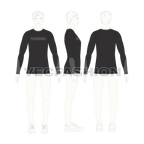 Mens compression tee flat sketch, croqui sketch