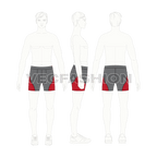 Mens compression underwear flat sketch, croqui sketch