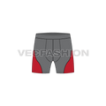 Mens compression underwear flat sketch, front view