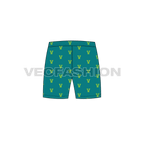 Mens cotton boxer shorts, running print flat sketch, back view