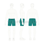 Mens cotton boxer shorts, running print flat sketch, croqui sketch