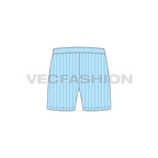 Mens cotton boxer shorts, pin stripe flat sketch, back view