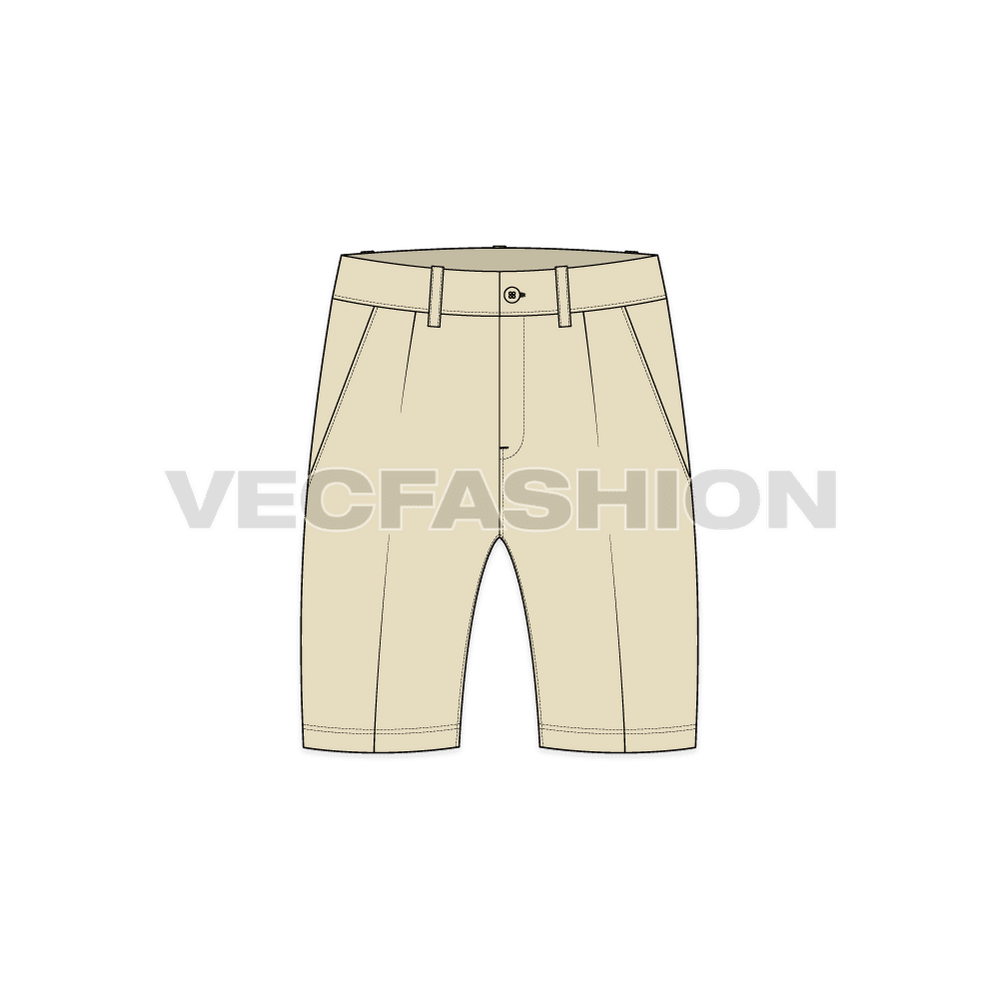 Mens Cotton Shorts Midthigh Length VecFashion
