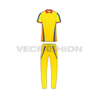 Mens cricket uniform kit, cad flat sketch, front view