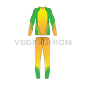 Mens cricket uniform kit, apparel template flat sketch, front view
