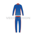Mens cricket uniform kit, full length flat sketch, front view