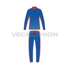 Mens cricket uniform kit, full length flat sketch, front view