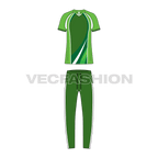 Mens cricket uniform kit, raglan sleeve flat sketch, front view
