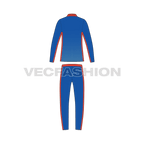 Mens cricket uniform kit, full length flat sketch, back view