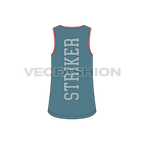 Mens curved hem gym tank flat sketch, back view