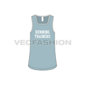 Mens curved hem workout top flat sketch, front view