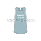 Mens curved hem workout top flat sketch, front view