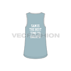 Mens curved hem workout top flat sketch, back view