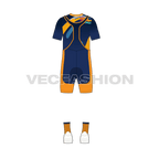 Mens cycling uniform kit, tank set flat sketch, back view