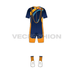 Mens cycling uniform kit, tank set flat sketch, front view
