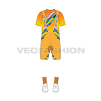 Mens cycling uniform kit, apparel flat sketch, front view
