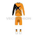Mens cycling uniform kit, team flat sketch, back view