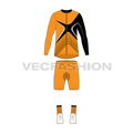 Mens cycling uniform kit, team flat sketch, front view