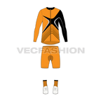 Mens cycling uniform kit, team flat sketch, front view