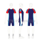 Mens cycling uniform kit flat sketch, croqui sketch